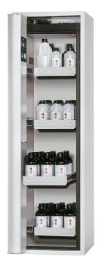 Bezpečnostní skříň s požární odolností 90min, skládací dveře (levé dveře)_4x zásuvka, ocelový poplastovaný plech